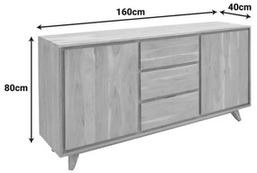 Μπουφές Emira Μασίφ Ξύλο Ακακίας σε Φυσικό 160x40x80 εκ. 160x40x80 εκ.