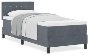 vidaXL Κρεβάτι με Στρώμα  Σκούρο Γκρι 80x200 εκ. Βελούδο