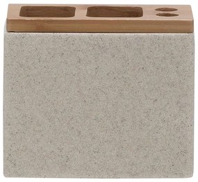 Ποτήρι Ηλεκτρικής Οδοντόβουρτσας Grace 12,3x6,5x9,7cm Sand Sealskin Polyresin
