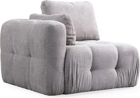 Corner Sofa Amaris 2 Seater With Pouffe - Light Grey Light Grey