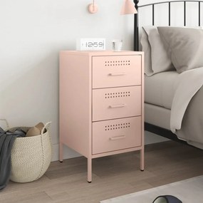 vidaXL Κομοδίνο Ροζ 36x39x68 εκ. από Χάλυβα