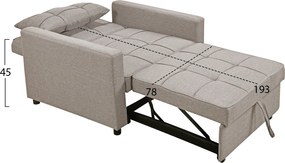 ΠΟΛΥΘΡΟΝΑ-ΚΡΕΒΑΤΙ MERO HM3306.03 ΜΠΕΖ ΥΦΑΣΜΑ 100x90x83Υεκ.