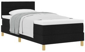 vidaXL Κρεβάτι με Βάση με Στρώμα Μαύρο 90x190 εκ. Ύφασμα