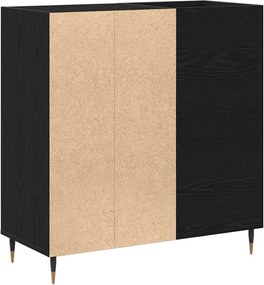 vidaXL Ντουλάπι δίσκων βινυλίου με ράφι Μαύρη Οξυά 85 x 38 x 89 εκ.