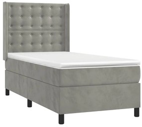 ΚΡΕΒΑΤΙ BOXSPRING ΜΕ ΣΤΡΩΜΑ ΑΝΟΙΧΤΟ ΓΚΡΙ 100X200 ΕΚ. ΒΕΛΟΥΔΙΝΟ 3132903