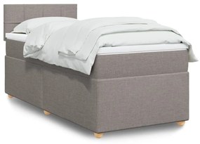 Κρεβάτι Boxspring με Στρώμα Taupe 80x200 εκ. Υφασμάτινο - Μπεζ-Γκρι