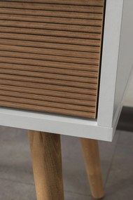 Κομοδίνο Λευκό / Καρυδί ROFLII 55x55x30