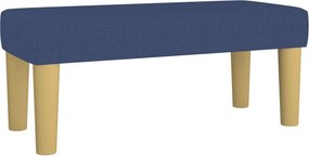 vidaXL Κρεβάτι Boxspring με Στρώμα Μπλε 90x200 εκ.Υφασμάτινο