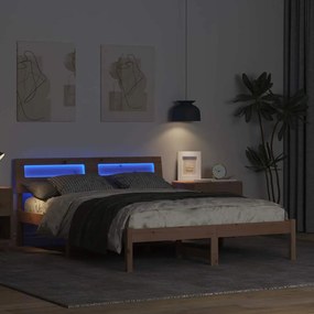 vidaXL Σκελετός Κρεβατιού Καφέ 120 x 200 cm Μασίφ ξύλο πεύκου