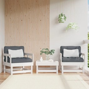 vidaXL Καρέκλες Κήπου με Μαξιλάρια 2 τεμ. Λευκές από Μασίφ Ξύλο Πεύκου