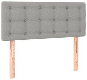 vidaXL Κρεβάτι Boxspring με Στρώμα Ανοιχτό Γκρι 120x190 εκ. Υφασμάτινο