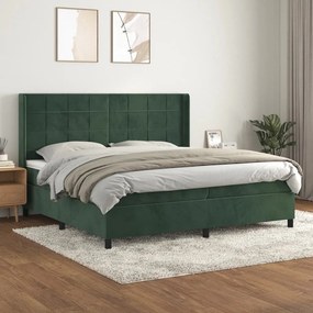 ΚΡΕΒΑΤΙ BOXSPRING ΜΕ ΣΤΡΩΜΑ ΣΚΟΥΡΟ ΠΡΑΣΙΝΟ 200X200ΕΚ. ΒΕΛΟΥΔΙΝΟ 3132702