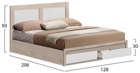 ΚΡΕΒΑΤΙ CAPRI HM665.06 ΜΕ 2 ΣΥΡΤΑΡΙΑ ΜΕΛΑΜΙΝΗ SONAMA-ΛΕΥΚΟ ΓΙΑ ΣΤΡΩΜΑ 120x200 εκ.