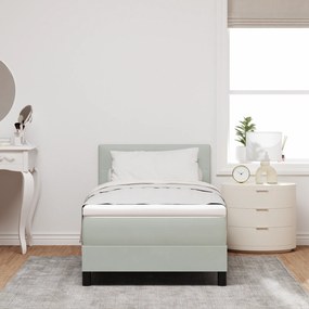 vidaXL Κρεβάτι με Στρώμα Light Grey 90x200 εκ Βελούδο
