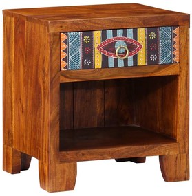 Κομοδίνο 40x35x45 cm από μασίφ ξύλο ακακίας - Καφέ