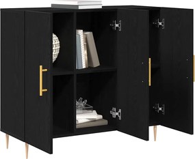 vidaXL Πλαϊνό γραφείο Μαύρη Οξυά 90 x 34 x 80 εκ. Επεξεργασμένο ξύλο