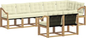 vidaXL Σειρά Καναπέ Εξωτερικού με μαξιλάρι 8 pcs Λευκό και Κρεμ