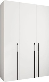 Ντουλάπα Como III 160 Τρίφυλλη-Λευκό - Μαύρο