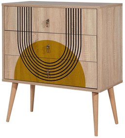 Συρταριέρα City Trio Sun 869VEL3467 80x40x89cm Multi