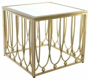 Βοηθητικό Τραπέζι DKD Home Decor Καθρέφτης Χρυσό Μέταλλο MDF (57 x 57 x 52 cm)