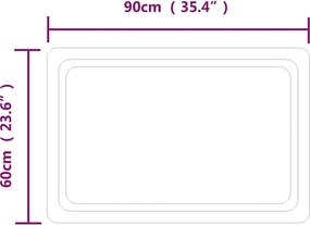 vidaXL Καθρέφτης Μπάνιου με LED 90x60 εκ.