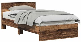 vidaXL Κρεβάτι με Κεφαλάρι Παλιό Ξύλο 100 x 200 cm Επεξεργασμένο ξύλο