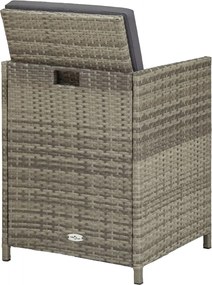 vidaXL Πολυθρόνες Εξωτερικού Χώρου 2 τεμ. Γκρι Συνθ.Ρατάν με Μαξιλάρια