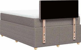vidaXL Κρεβάτι Boxspring με Στρώμα Taupe 120x200 εκ. Υφασμάτινο
