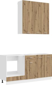 vidaXL Μονάδα κουζίνας LYON 5 pcs Artisan Δρυς Επεξεργασμένο Ξύλο
