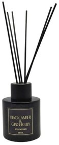 Αρωματικό Χώρου Με Στικς Black Amber & Ginger Lily 833252 100ml Black Ankor Glass