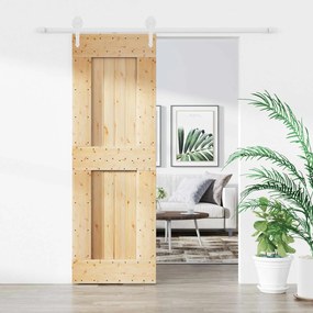 vidaXL Συρόμενη Πόρτα Φυσικό και Λευκό 70 x 210 cm