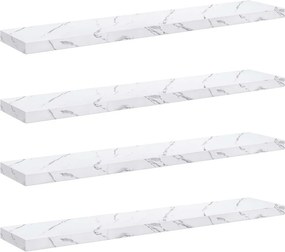 VidaXL Ράφι Τοίχου 4 τμχ. Λευκό Μάρμαρο 120 x 23,5 x 3,8 cm