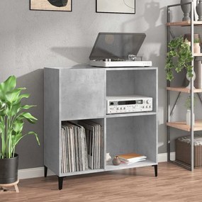 vidaXL Δισκοθήκη Γκρι Σκυροδέματος 84,5 x 38 x 89 εκ από Επεξεργ. Ξύλο