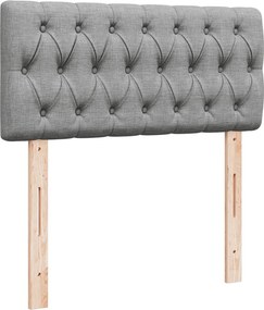 vidaXL Κρεβάτι Boxspring με Στρώμα Ανοιχτό Γκρι 90x190 εκ. Υφασμάτινο