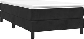 vidaXL Κρεβάτι Boxspring με Στρώμα Μαύρο 100x200 εκ. Βελούδινο