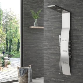 Karag LEONORA Θερμοστατική Στήλη Υδρομασάζ Inox Αλουμίνιο, Μπρούτζος S9786