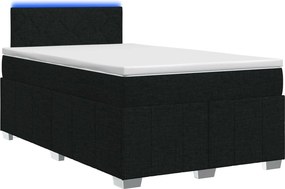 vidaXL Κρεβάτι box spring με στρώμα Μαύρο 120 x 190 cm Ύφασμα