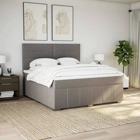 vidaXL Κρεβάτι Boxspring με Στρώμα Taupe 180x200 εκ. Υφασμάτινο