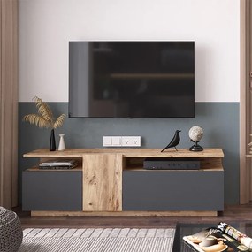 Έπιπλο τηλεόρασης Elana sonoma-ανθρακί 150x29x46εκ