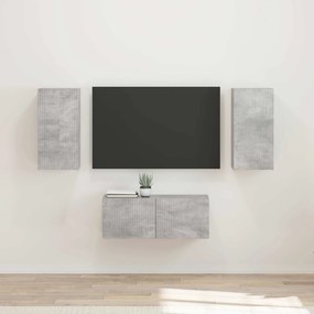 vidaXL Σετ επίπλου τηλεόρασης 6 pcs Σκυρόδεμα Γκρι Επεξεργασμένο ξύλο