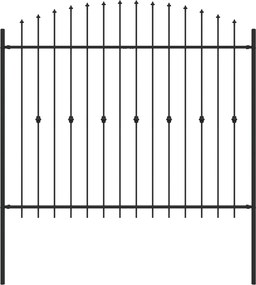 vidaXL Φράχτης με Σπίθες Asten Μαύρο 200 x 200 cm