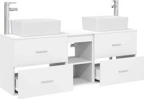 vidaXL Σετ Ντουλαπιών Μπάνιου 3 τμχ. Λευκό 53 x 34,5 x 63 εκ