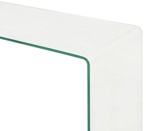 vidaXL Τραπεζάκι Σαλονιού Σετ 2 τεμ 90x30x20/110x30x40 εκ Ψημένο Γυαλί