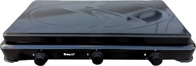 ROYAL OC-38 BLACK Εστία Υγραερίου Με 3 Μάτια