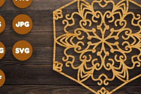 Intra απο ξύλο plywood 3mm-4mm πάχος 3D Floral Mandala για Cricut Δίασταση 30x30 cm INTRAFABR-74356763