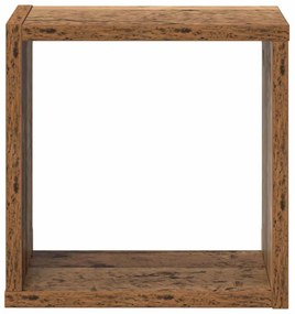 vidaXL Ράφια Τοίχου με ράφι 2 pcs Παλαιό ξύλο 26 x 15 x 26 cm