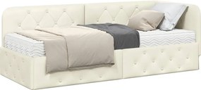 vidaXL Κρεβάτι Γωνίας Κρεμ 80 x 200 cm Βελούδο