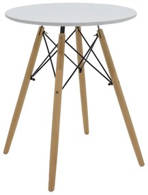 Τραπέζι Julita pakoworld Φ60 επιφάνεια MDF λευκό Model: 127-000145