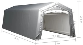 vidaXL Τέντα Αποθήκευσης Γκρι 300 x 900 εκ. Ατσάλινη
