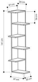 Βιβλιoθήκη γωνιακή Saso μελαμίνης oak 37x37x141εκ 37x37x141 εκ.